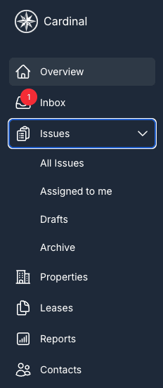 Left sidebar navigation showing all main sections